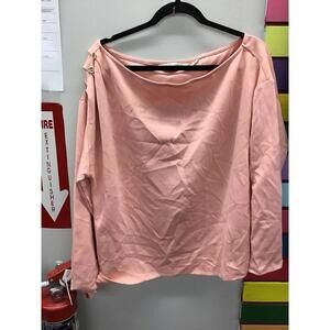Beautiful Lawrence zarian asymetrical boatneck top large mellow rose